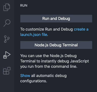 Run debug button